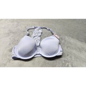 Victoria's Secret 32C Soft Iris Sexy Tee Lightly Lined Front Close Demi Bra NWT